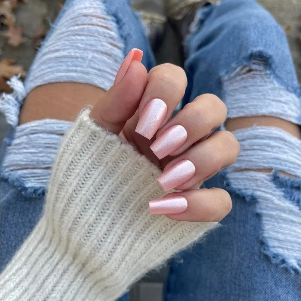 NEW Red Aspen Acrylic Nails  - Knowledgeable Kendall Pink Coral Medium Coffin